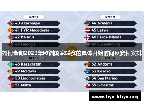 如何查询2023年欧洲国家联赛的具体开始时间及赛程安排